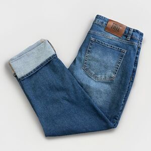 Frye High Rise Crop Jeans Cuffed Denim Women's Size 14/32 Vacation Festival Hike